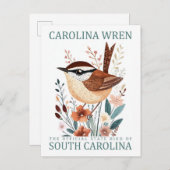 Carolina Wren Bird von South Carolina Travel Postkarte (Vorne/Hinten)