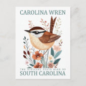 Carolina Wren Bird von South Carolina Travel Postkarte (Vorderseite)