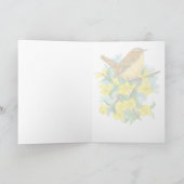 Carolina Wren Bird Yellow Jessamine Blank Karte (Innenseite)