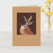 Carolina wren card, Fonzie Karte (Gelbe Blume)