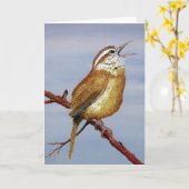 Carolina Wren Greeting Card Karte (Gelbe Blume)