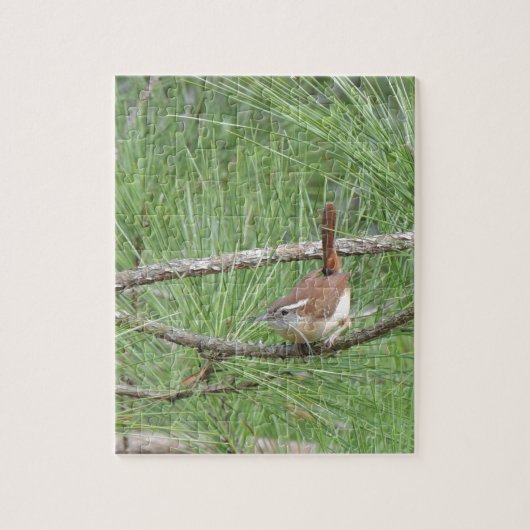 Carolina Wren in Pine Tree Puzzle (Vertikal)