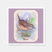 Carolina Wren mit den Blume der Morning Glory Serviette (Vorderseite)