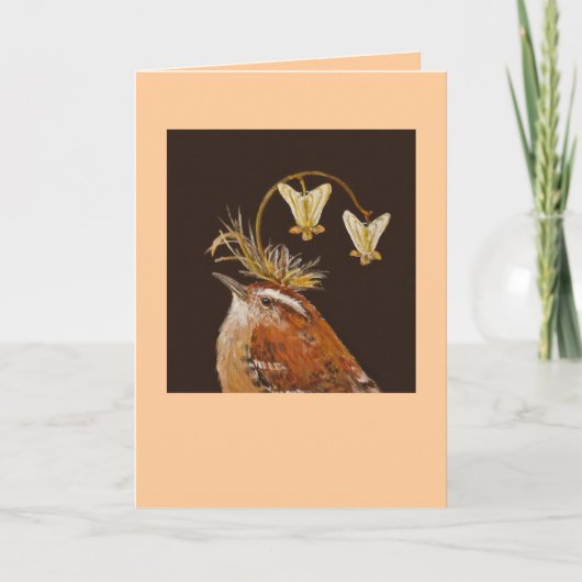 Carolina wren mit Dutchmans Brüchskarte Karte (Vorderseite)