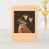 Carolina wren mit Dutchmans Brüchskarte Karte (Gelbe Blume)