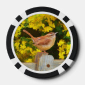 Carolina Wren Painting - Original Wild Bird Art Pokerchips (Rückseite)