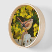 Carolina Wren Painting - Original Wild Bird Art Uhr (Winkel)