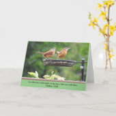 Carolina Wren Pair Blank Card Karte (Gelbe Blume)
