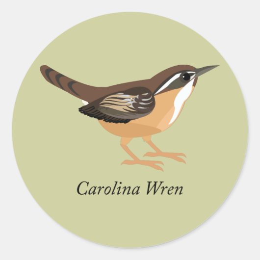Carolina Wren Runder Aufkleber (Vorderseite)