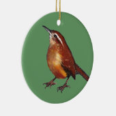 Carolina-Zaunkönig im Öl-Pastell: Vogel, Keramikornament (Rechts)