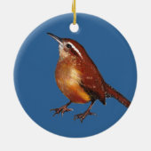 Carolina-Zaunkönig im Öl-Pastell: Vogel, Keramikornament (Hinten)