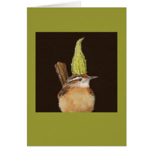 Carolina-Zaunkönig mit Milkweedkarte