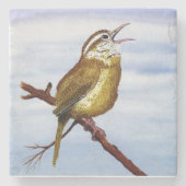 Carolina-Zaunkönig-Untersetzer Steinuntersetzer (Vorderseite)