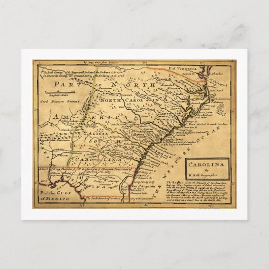 CarolinaPanoramakarte Postkarte (Vorderseite)