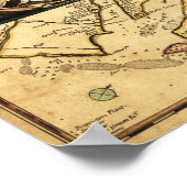 Carolinas mit Nord nach rechtsPanoramabalkarte Poster (Ecke)