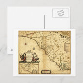 Carolinas mit Nord nach rechtsPanoramabalkarte Postkarte (Vorne/Hinten)