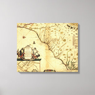 Carolinas mit Norden zur RightPanoramic Karte Leinwanddruck