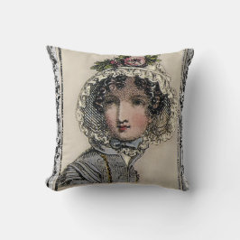 Caroline, Jane Austen inspirierte schwarz, romanti Kissen