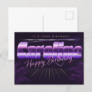 Caroline Name Vorname lila Postkarte Geburtstag