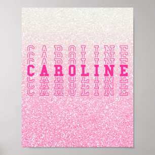 Caroline Pink Benutzerdefinierter Wiederholungsnam Poster