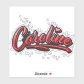 Caroline red Heart Graffiti Aufkleber Sticker (Blatt)