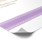 Caroline Seating Chart for Wedding, Lavendel Poster (Ecke)