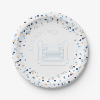 Caroline Watercolor Dots Bounce House Paper Plate Pappteller