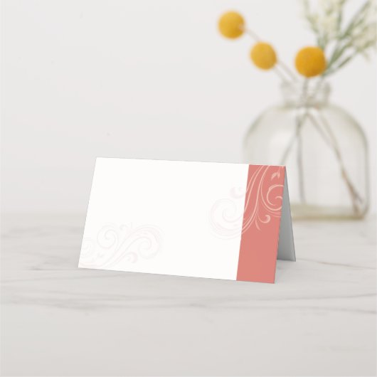 Caroline Wedding Place Cards, Coral Platzkarte (Vorderseite)