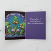 Caroling Außerirdischen Weihnachtskarte Karte (Innenseite)
