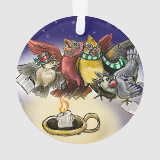 Caroling Birds Christmas Ornament (Rückseite)