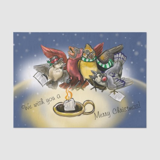 Caroling Birds Christmas Seidenpapier (Vorderseite)