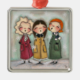 Caroling, Caroling - erstklassige quadratische Ornament Aus Metall
