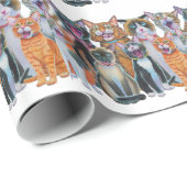 Caroling Cats Geschenkpapier (Rolleneckpunkt)