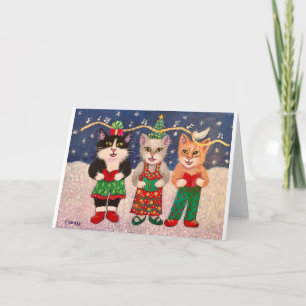 Caroling Cats Karte