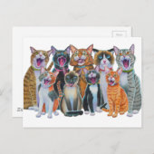 Caroling Cats Postkarte (Vorne/Hinten)