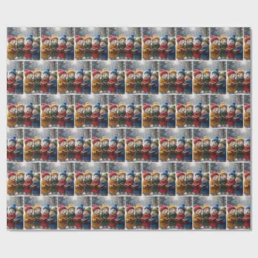 Caroling Christmas Mice In Snow Geschenkpapier (Flach)