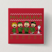 Caroling Christmas Sweater Graphic Button (Vorderseite)