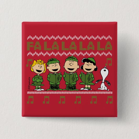 Caroling Christmas Sweater Graphic Button (Vorderseite)