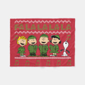 Caroling Christmas Sweater Graphic Fleecedecke (Vorderseite (Horizontal))