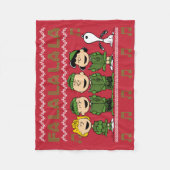 Caroling Christmas Sweater Graphic Fleecedecke (Vorderseite)