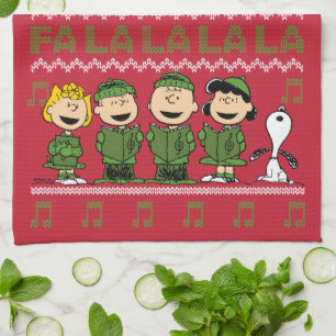 Caroling Christmas Sweater Graphic Geschirrtuch