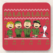 Caroling Christmas Sweater Graphic Getränkeuntersetzer (Vorderseite)