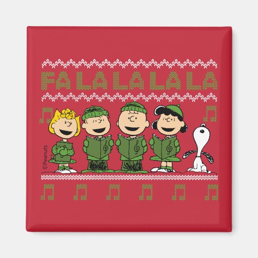 Caroling Christmas Sweater Graphic Magnet (Vorne)