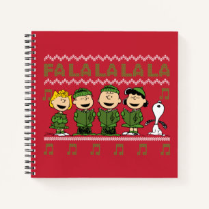Caroling Christmas Sweater Graphic Notizblock