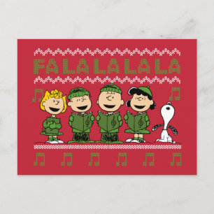 Caroling Christmas Sweater Graphic Postkarte