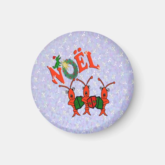 Caroling Crawfish mit Santa Alligator Magneten Magnet (Vorne)
