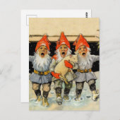 "Caroling Gnomes" von Jenny Nystrom Postkarte (Vorne/Hinten)
