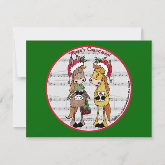 Caroling Horses - 'Mare'y Christmas Einladung (Vorderseite)