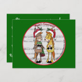 Caroling Horses - 'Mare'y Christmas Einladung (Vorne/Hinten)