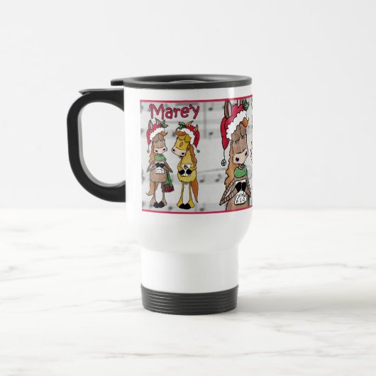 Caroling Horses - 'Mare'y Christmas Reisebecher (Links)